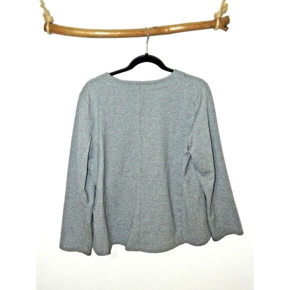 Eileen Fisher Jacket‎ Womens Size Large Gray Round Neck Full Zip Casual Preppy - Picture 7 of 10